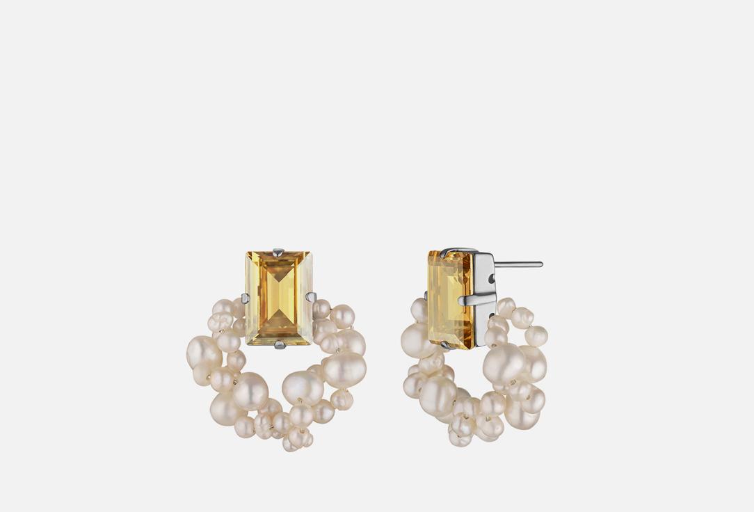 Step Cut Pearl Earrings. Цвет: