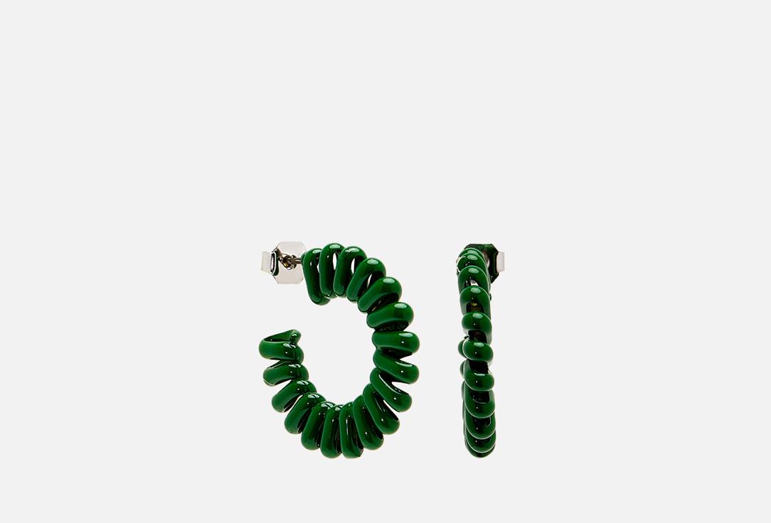 Green earrings-wire. 2 шт