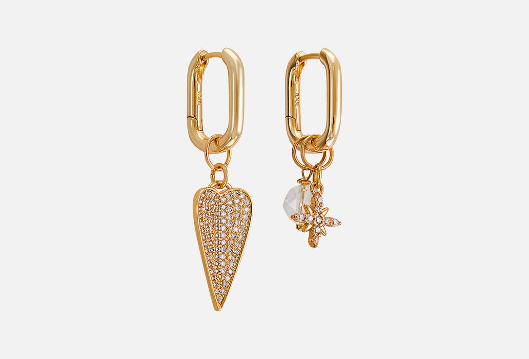 earrings with rhinestone. Цвет: