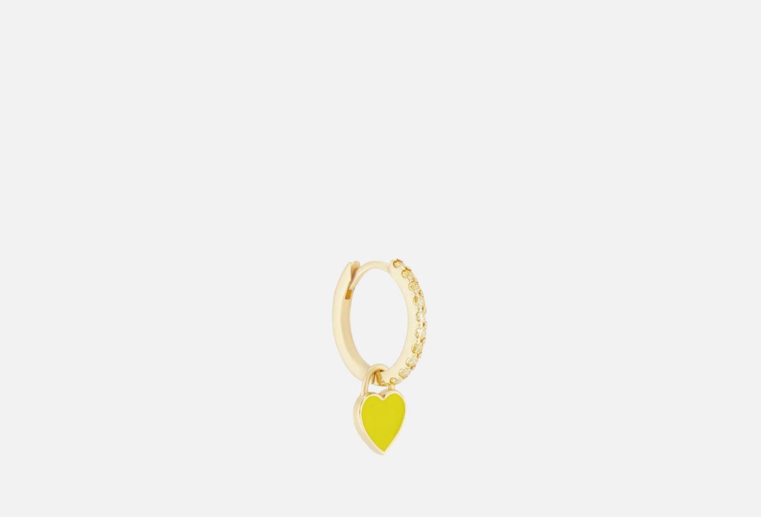 Gold Enamel Heart Yellow. 1 шт