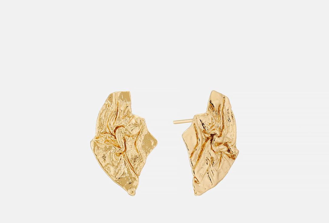 Gold-plated asymmetric earrings. 2 шт