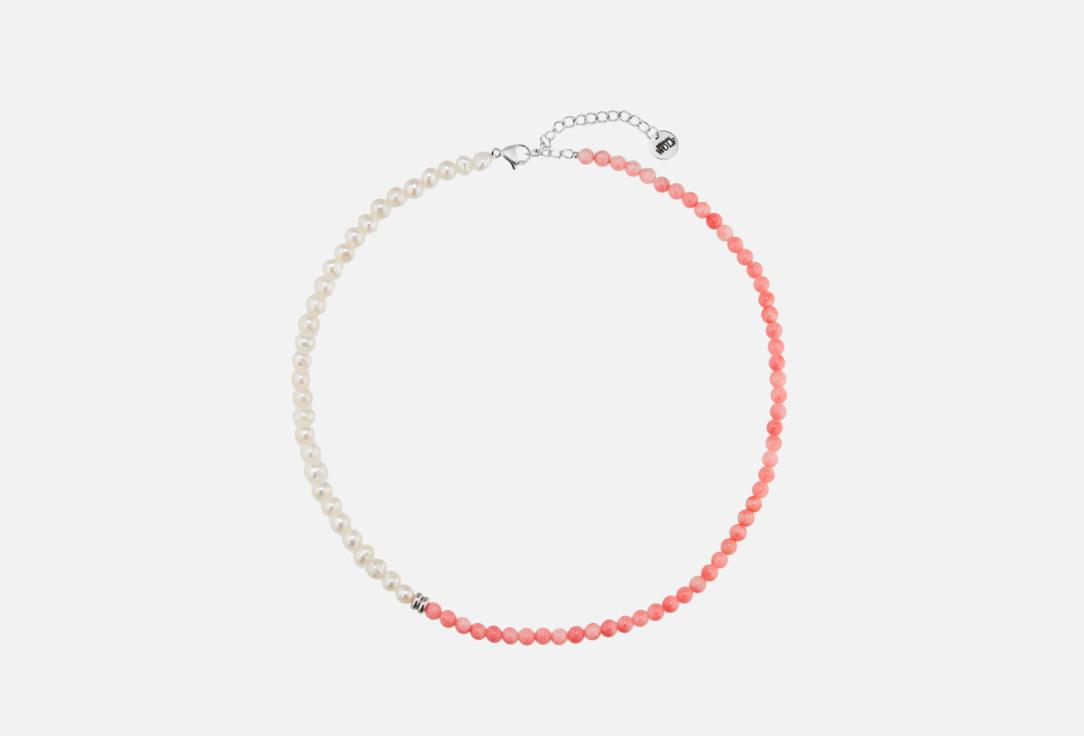 Pearl and coral necklace. 1 шт