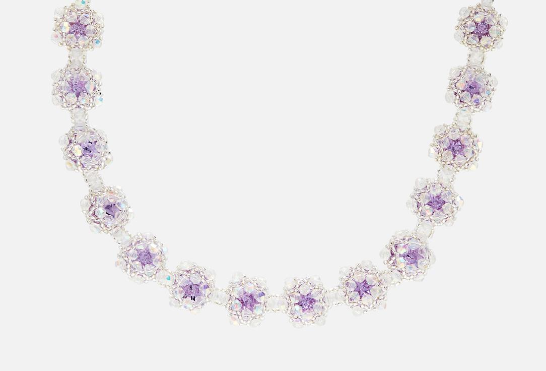 Vintage style necklace with rhinestones Lilac. 1 шт