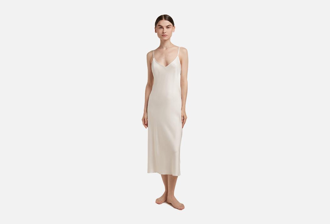 Sensy Slip Midi Dress бежевое. Цвет: Бежевый