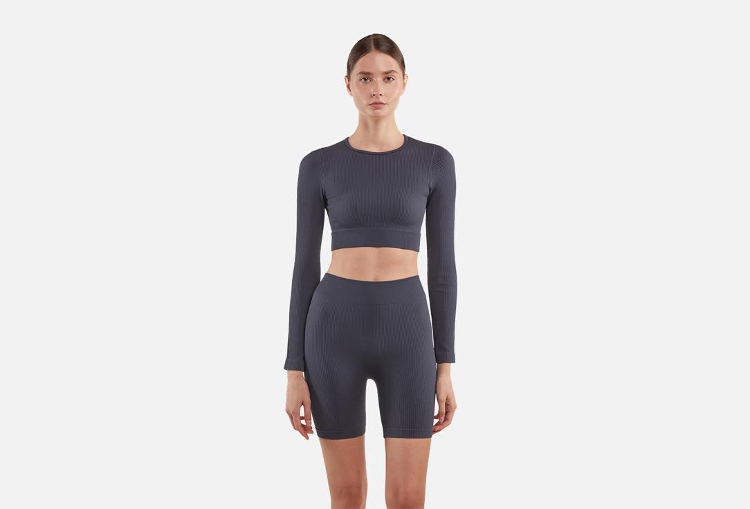 Power Rib Seamless Cropped Long Sleeve Marengo. Цвет: Marengo