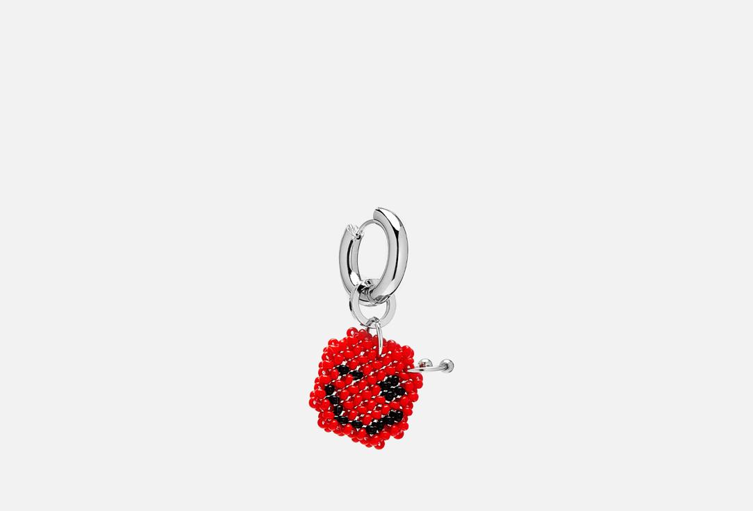 Earring red emoji with piercing. 1 шт