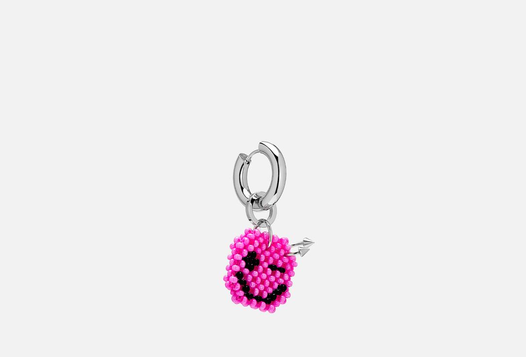 Earring pink emoji with piercing. Цвет: