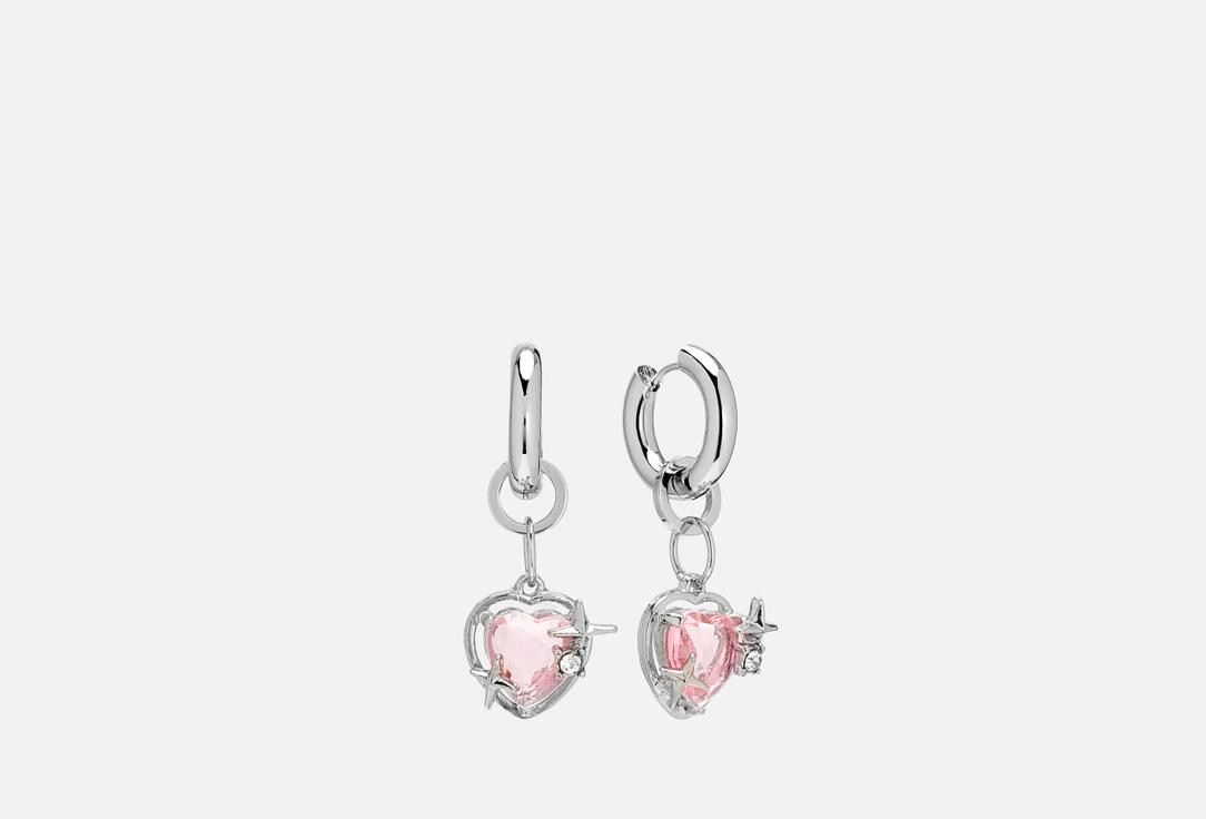 Earrings briliant heart. 2 шт