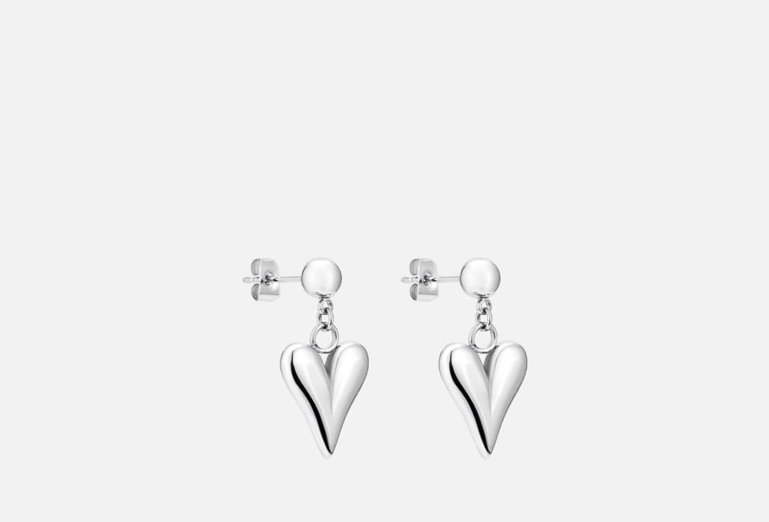 Earrings with heart. 2 шт