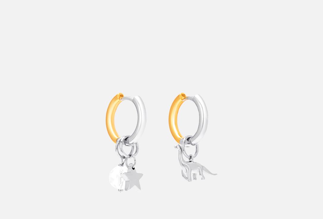 earrings dino bicolour. 2 шт