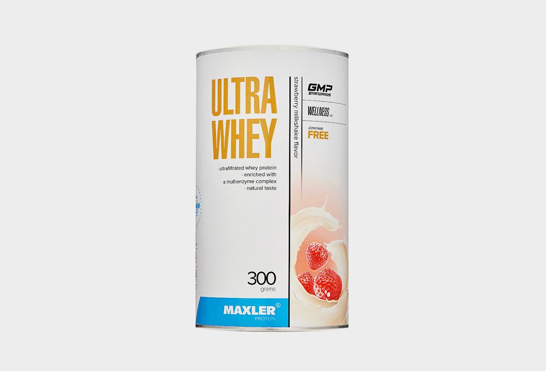 Ultra Whey, концентрат сывороточного протеина, изолят сывороточного протеина, Клубничный молочный коктейль. 300 г