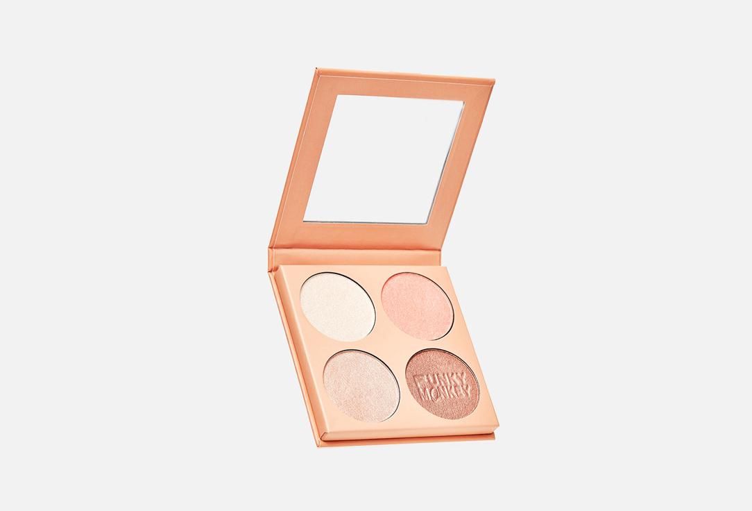 Sculpt & glow palette. Цвет: сияющие светло-бежевый/кораловый/бронзовый/коричневый