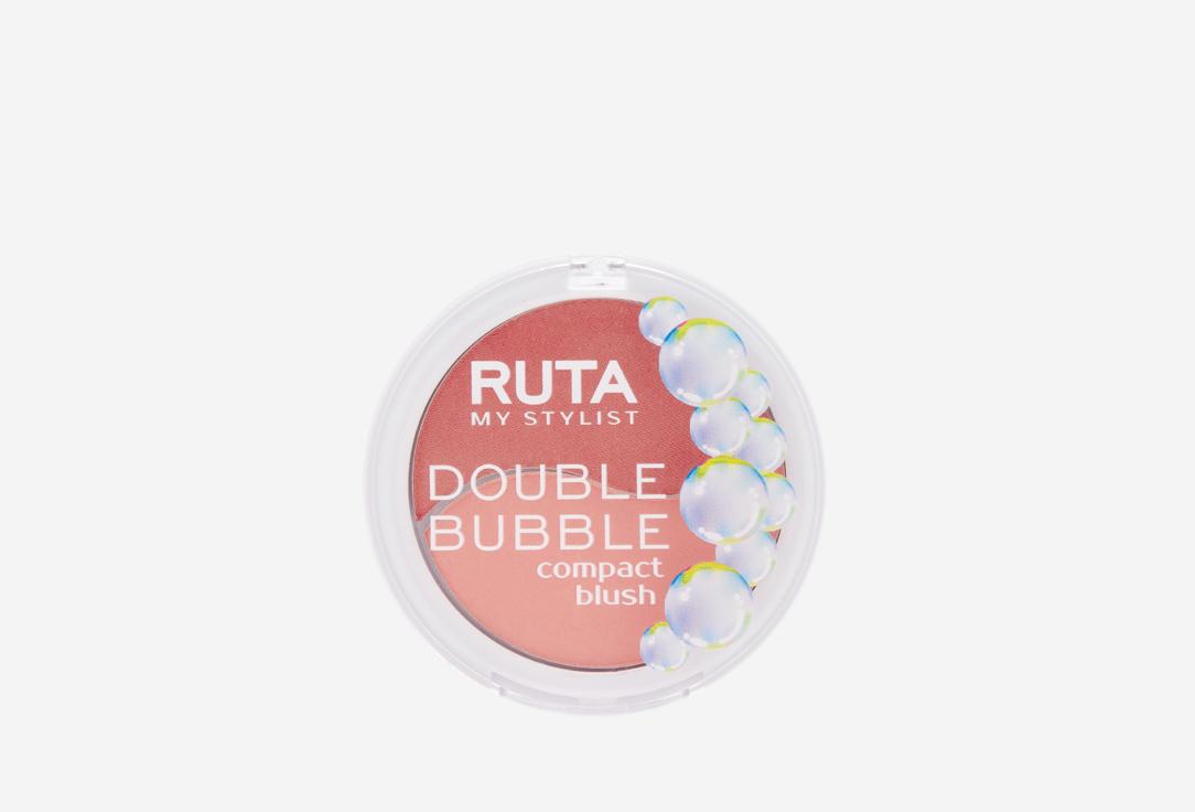 DOUBLE BUBBLE compact blush. Цвет: 102, розовый оттенок и оттенок спелого персика