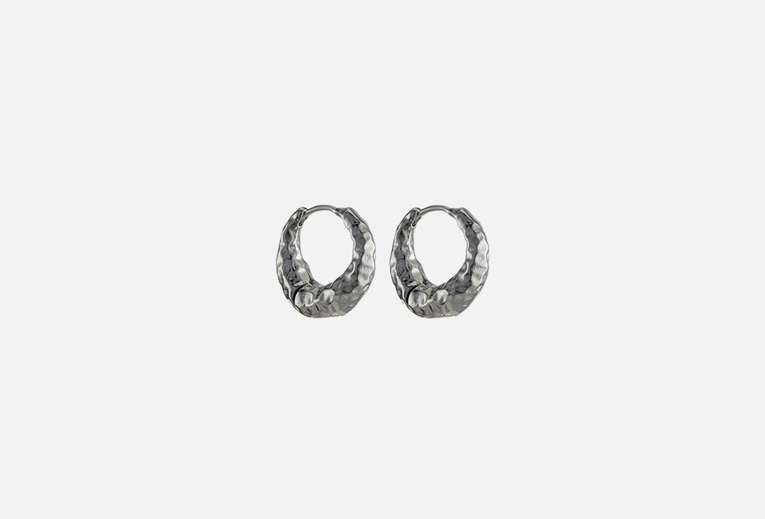 Earrings made of brass with rhodium plated silver color. 1 шт