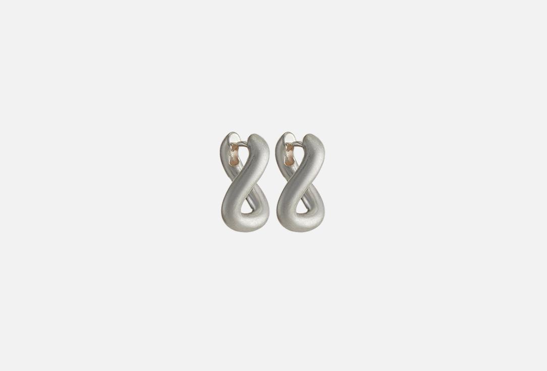 earrings made of jewelry alloy silver color. 1 шт