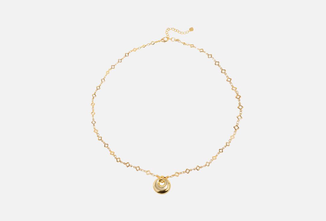 Necklace with a Lucky clover symbol and a Circle gold. 1 шт