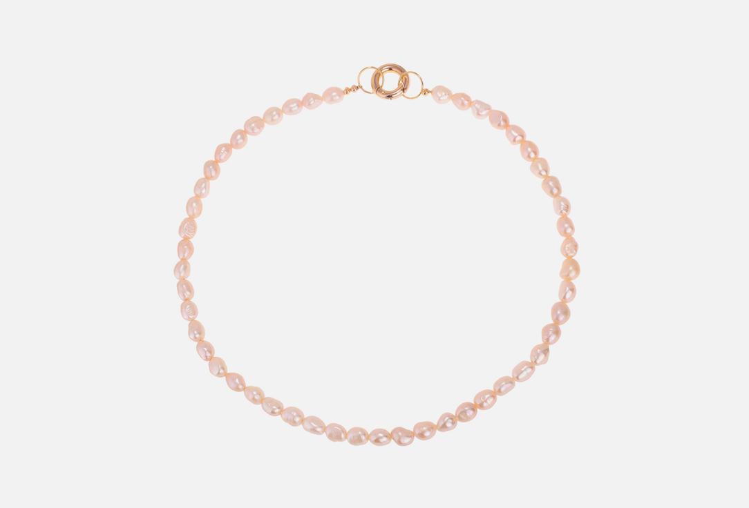 Pink freshwater pearl necklace. 1 шт