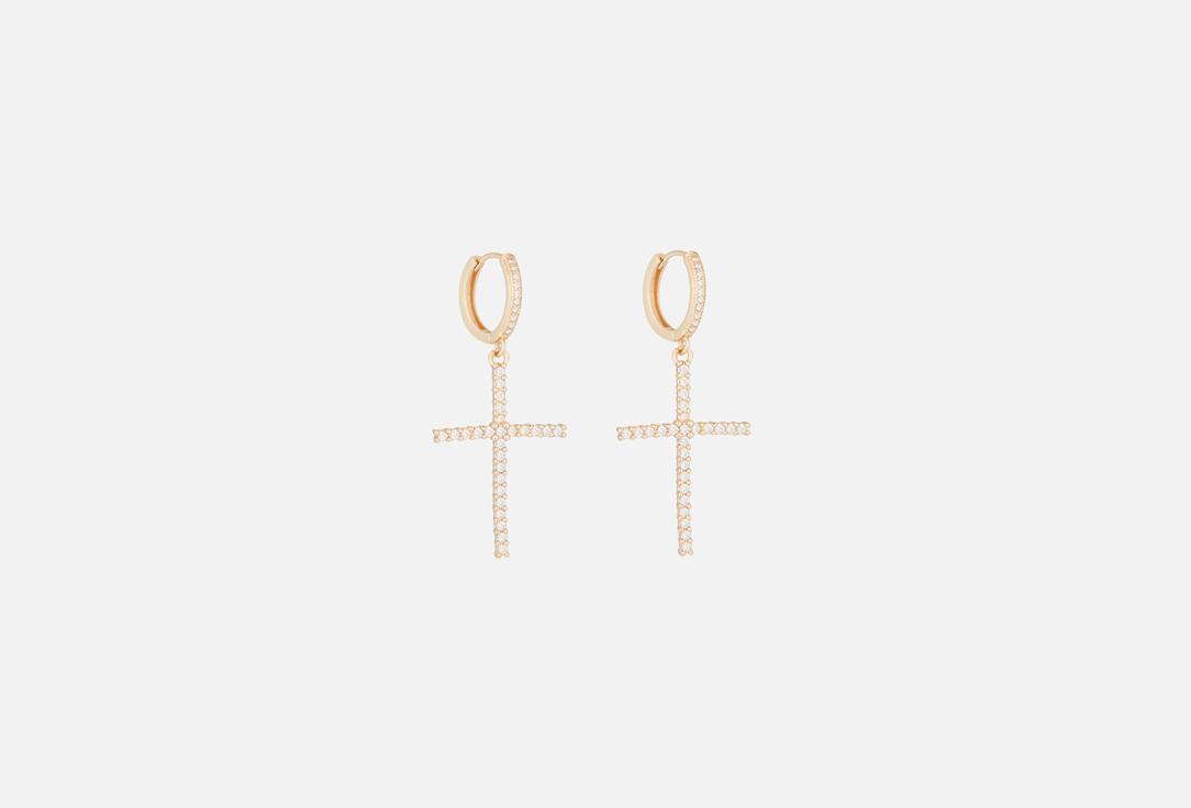 Cross Earrings Grand Gold. 2 шт