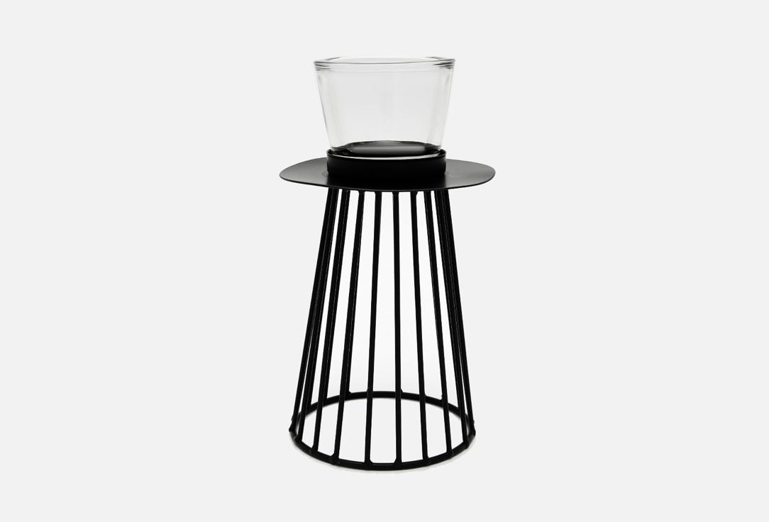 Metal candle holder black. 1 шт