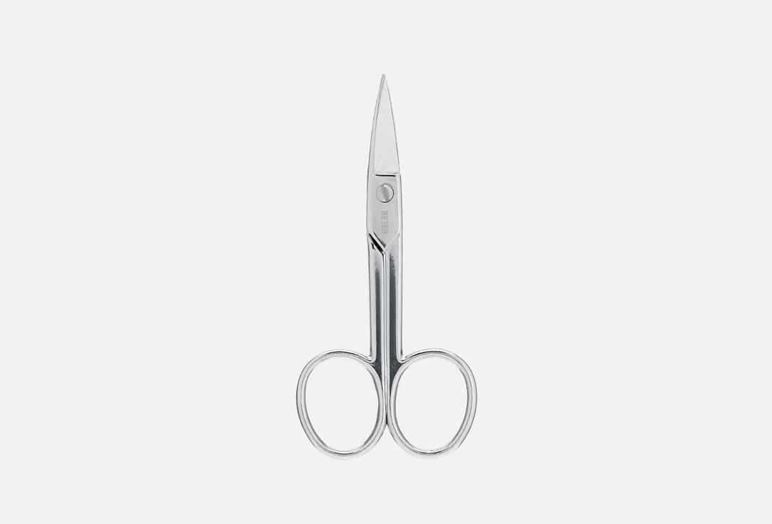 Chromeplated manicure scissors, curved tip. 1 шт