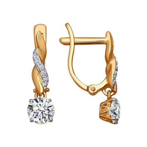 Серьги из золота с фианитами