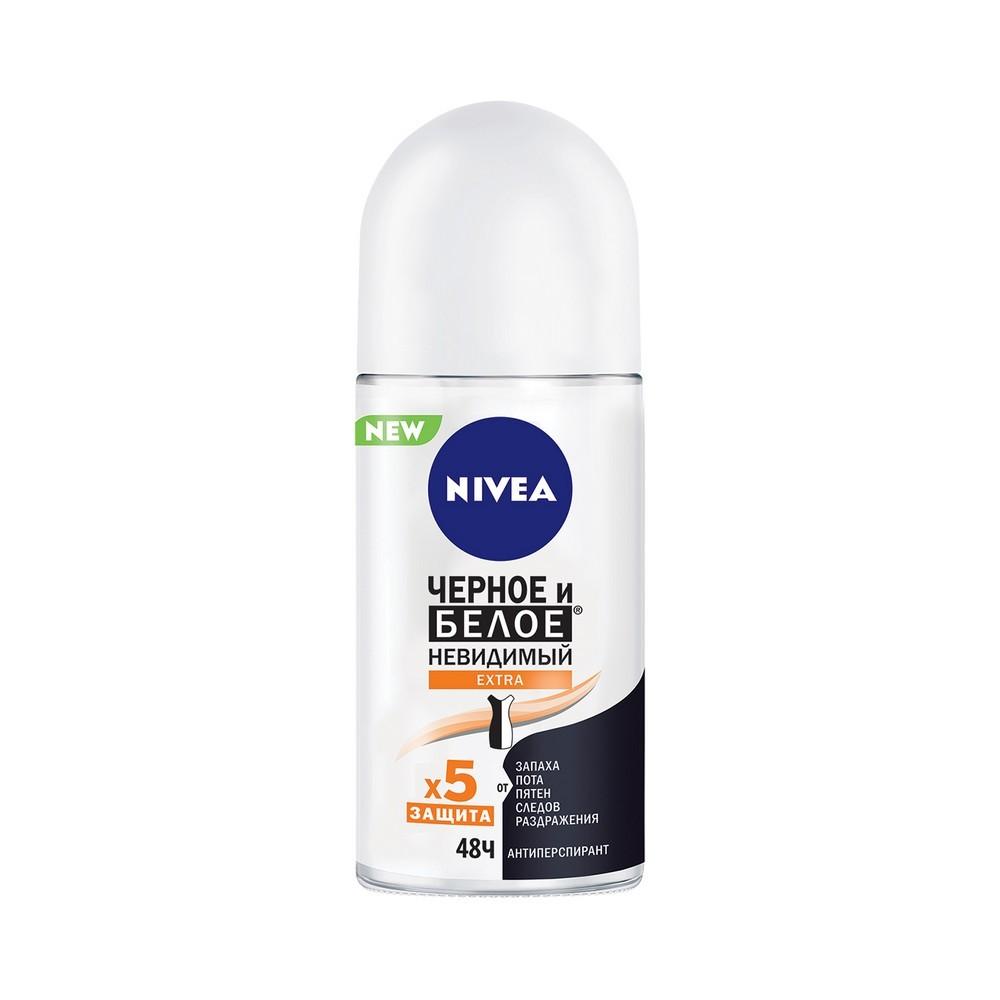 Женский шариковый дезодорант - антиперспирант NIVEA Черное и белое Невидимый Extra 50мл