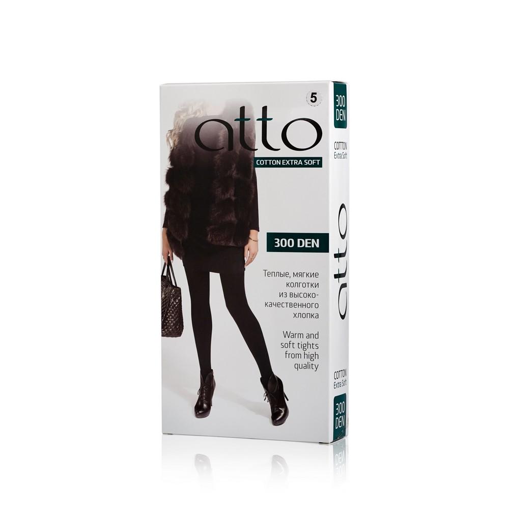 Atto | Хлопковые колготки Atto Cotton женские 300den черные 5 размер