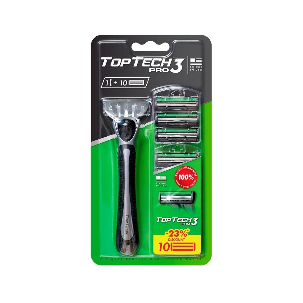 Мужской станок для бритья TopTech Pro 3 + сменные кассеты 10шт