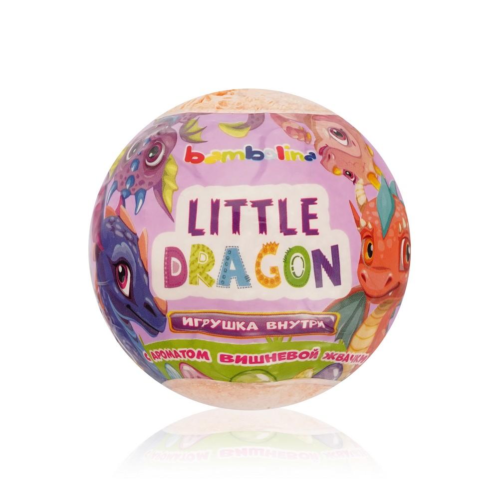 Бурлящий шар для ванны с игрушкой внутри Bambolina Little Dragon с ароматом вишневой жвачки 3+ 130г