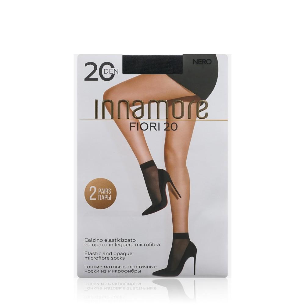 Innamore | Капроновые носки Innamore Fiori женские 20den Nero 2 пары
