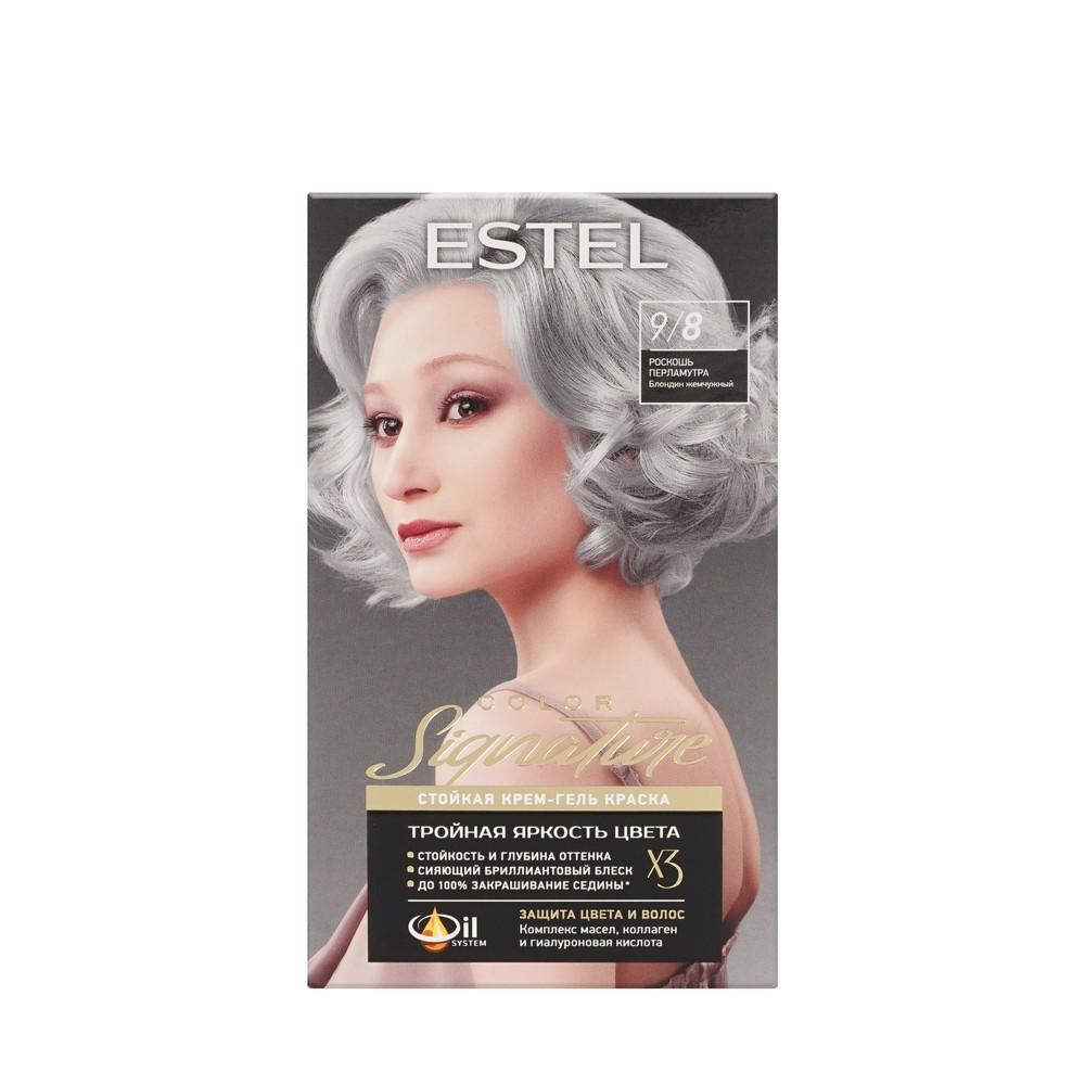 Стойкая крем - гель краска для волос Estel Color Signature 9/8 Роскошь Перламутра