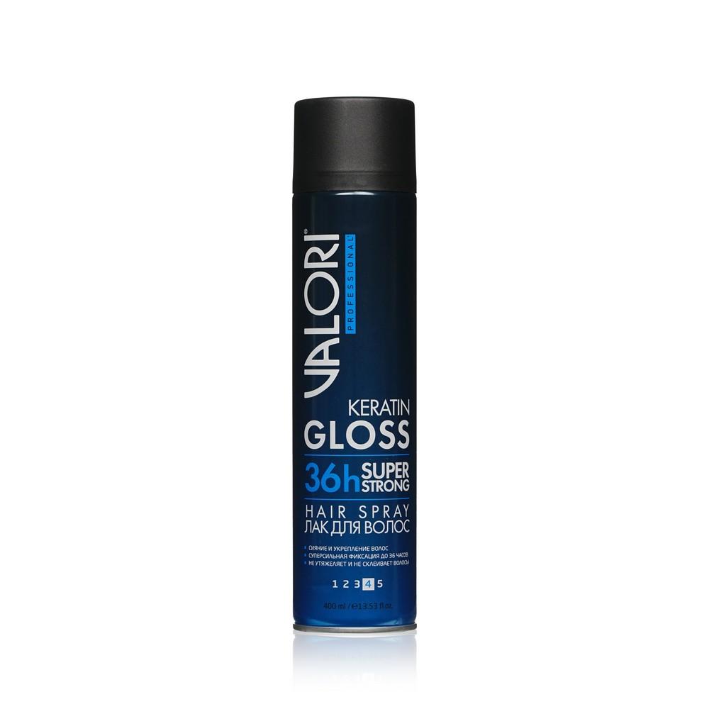 Лак для волос Valori Professional " Keratin Gloss " суперсильная фиксация (4) 400мл