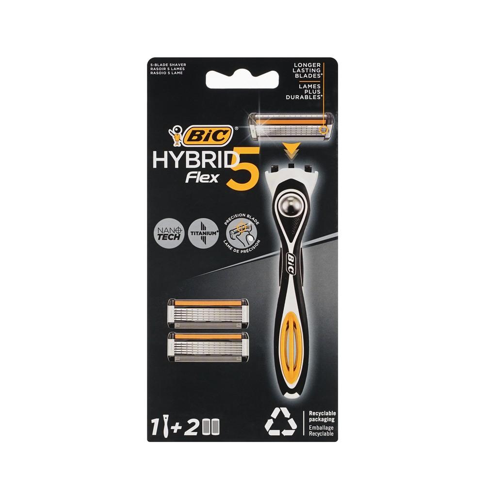 Мужской станок для бритья Bic Flex 5 Hybrid + 2 сменные кассеты