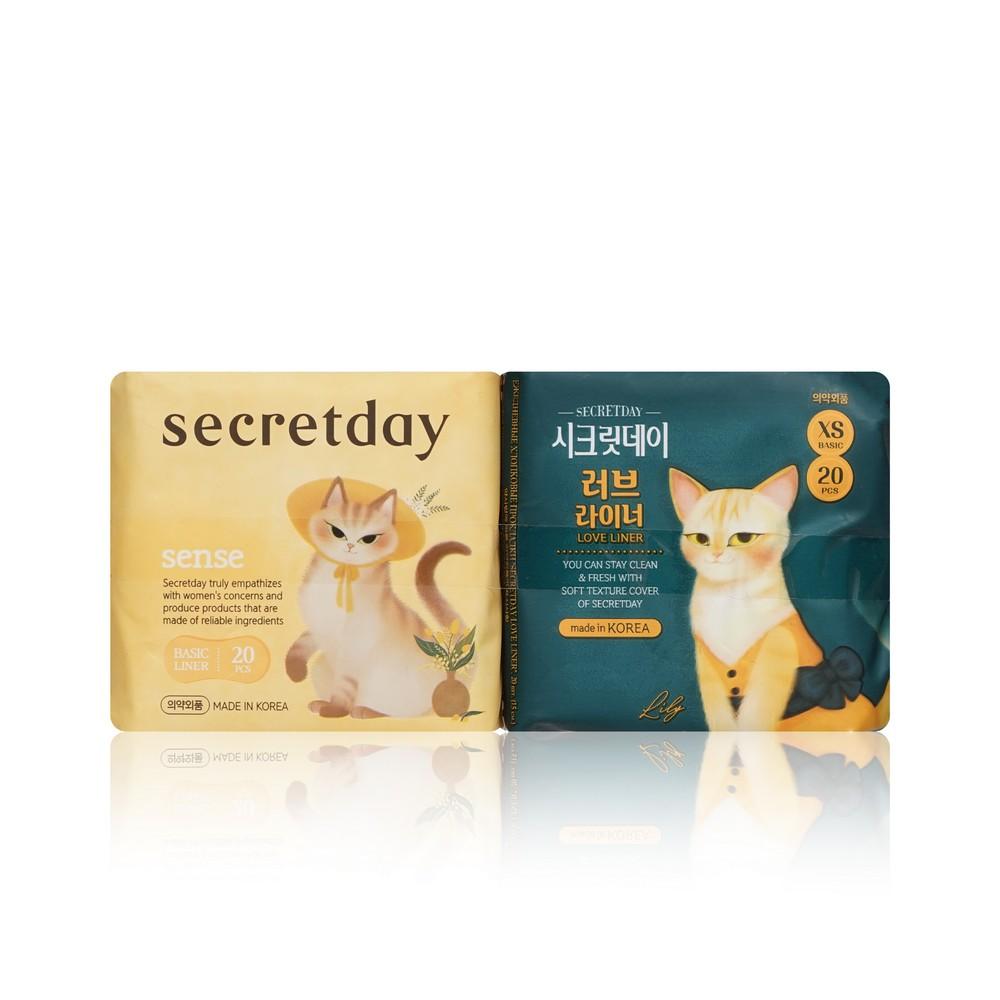 Ежедневные прокладки Secretday Love liner + Sense (20шт + 20шт) 40шт