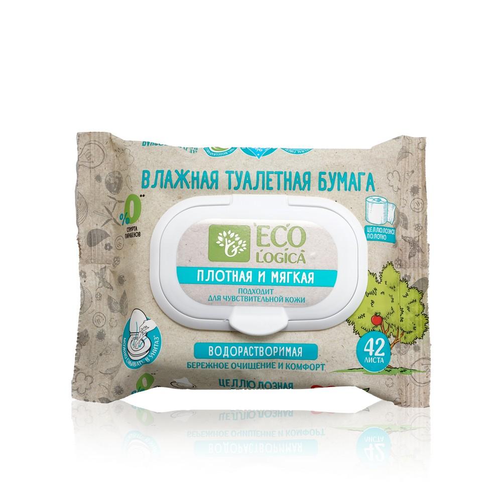 Ecologica | Влажная водорастворимая туалетная бумага Ecologica " плотная и мягкая " 42шт