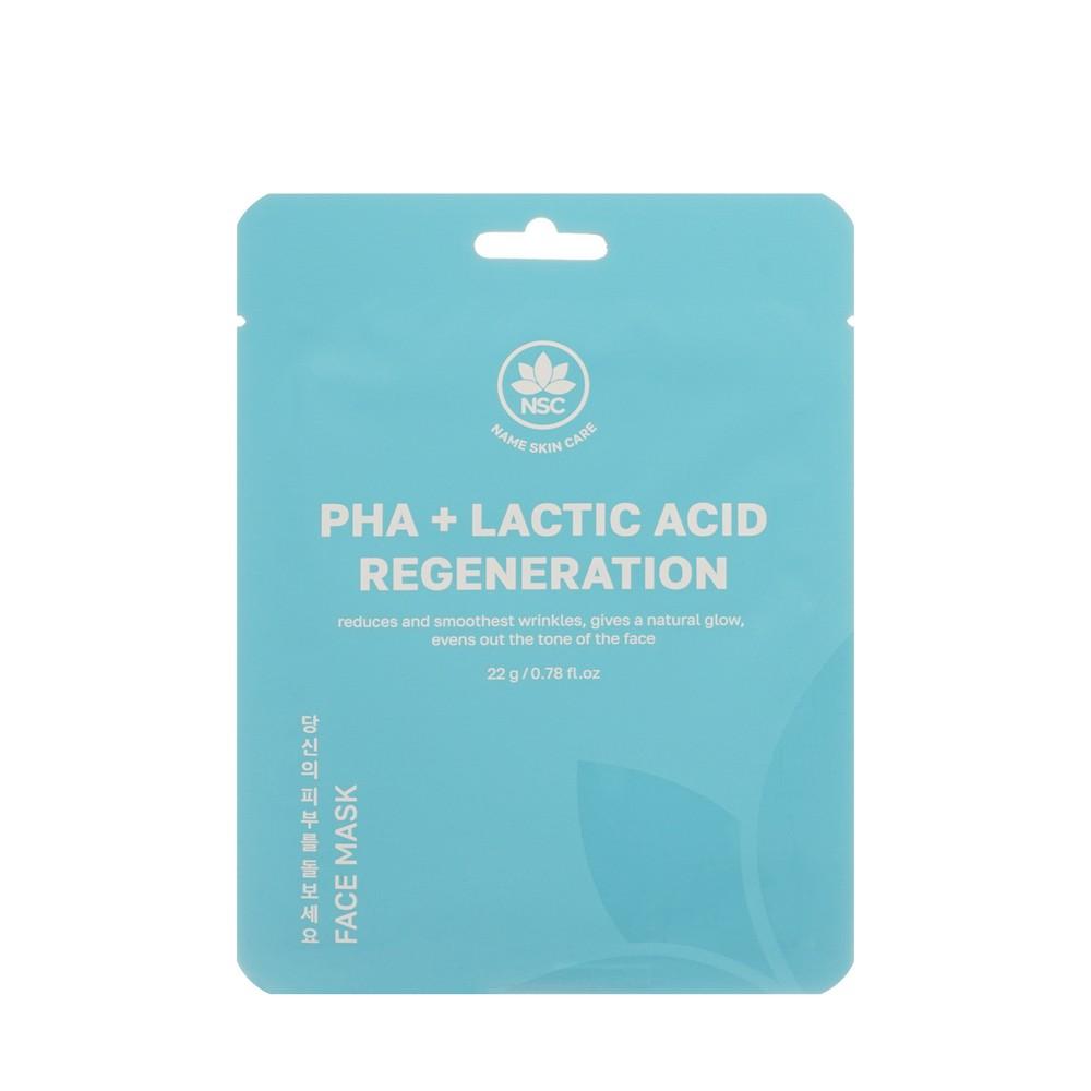 NSC | Восстанавливающая тканевая маска для лица с кислотами NSC PHA + Lactic Acid Regeneration 22г