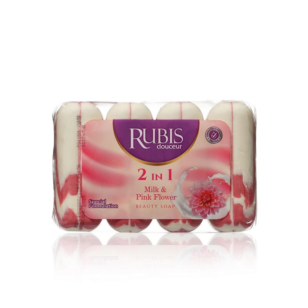 Мыло туалетное Rubis " Milk & Pink Flower " 4*90г