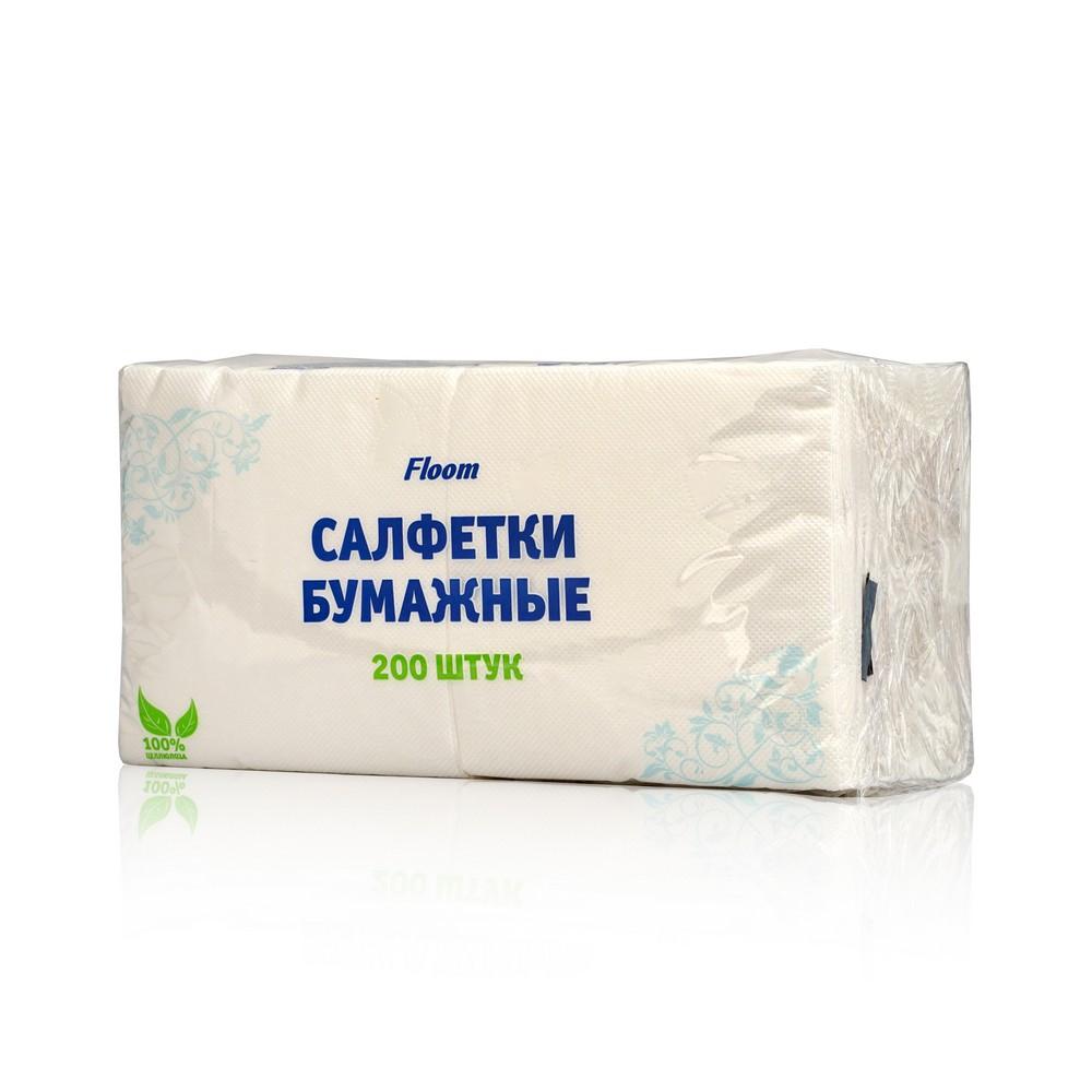 Floom | Бумажные салфетки Floom однослойные , белые , 24*24см , 200шт