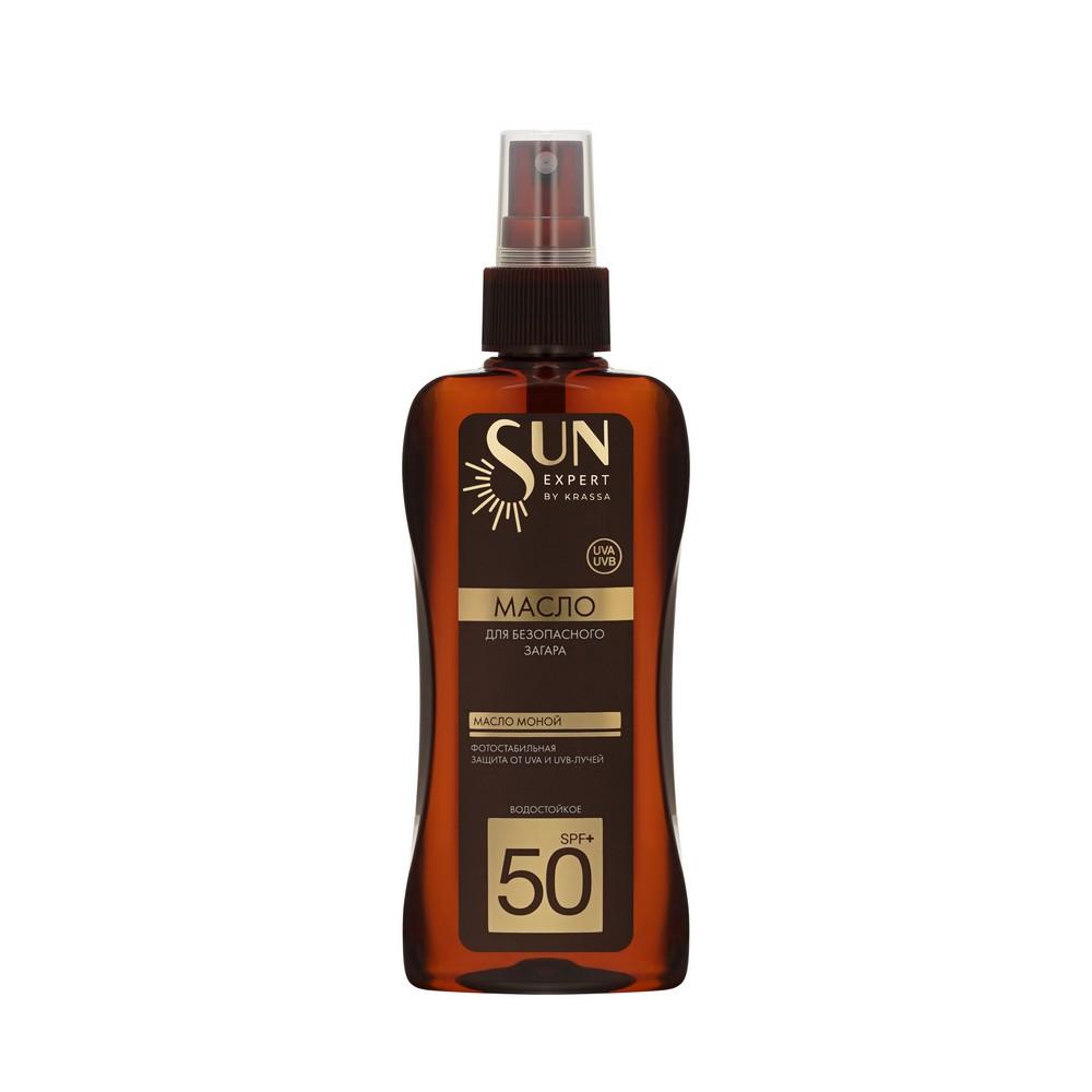 Водостойкое масло для загара Krassa Sun Expert SPF 50+ с маслом моной 180мл