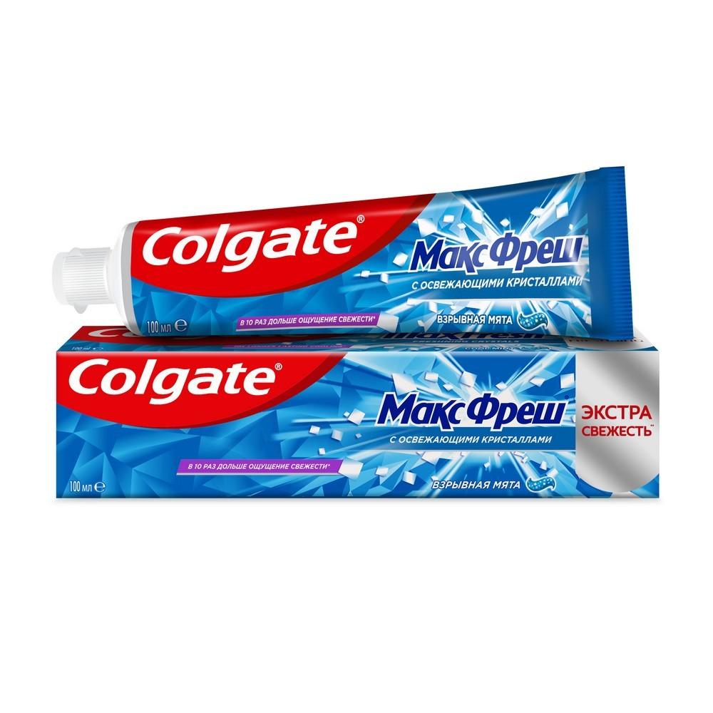 Зубная паста Colgate Макс Фреш " взрывная мята " с освежающими кристаллами 100мл