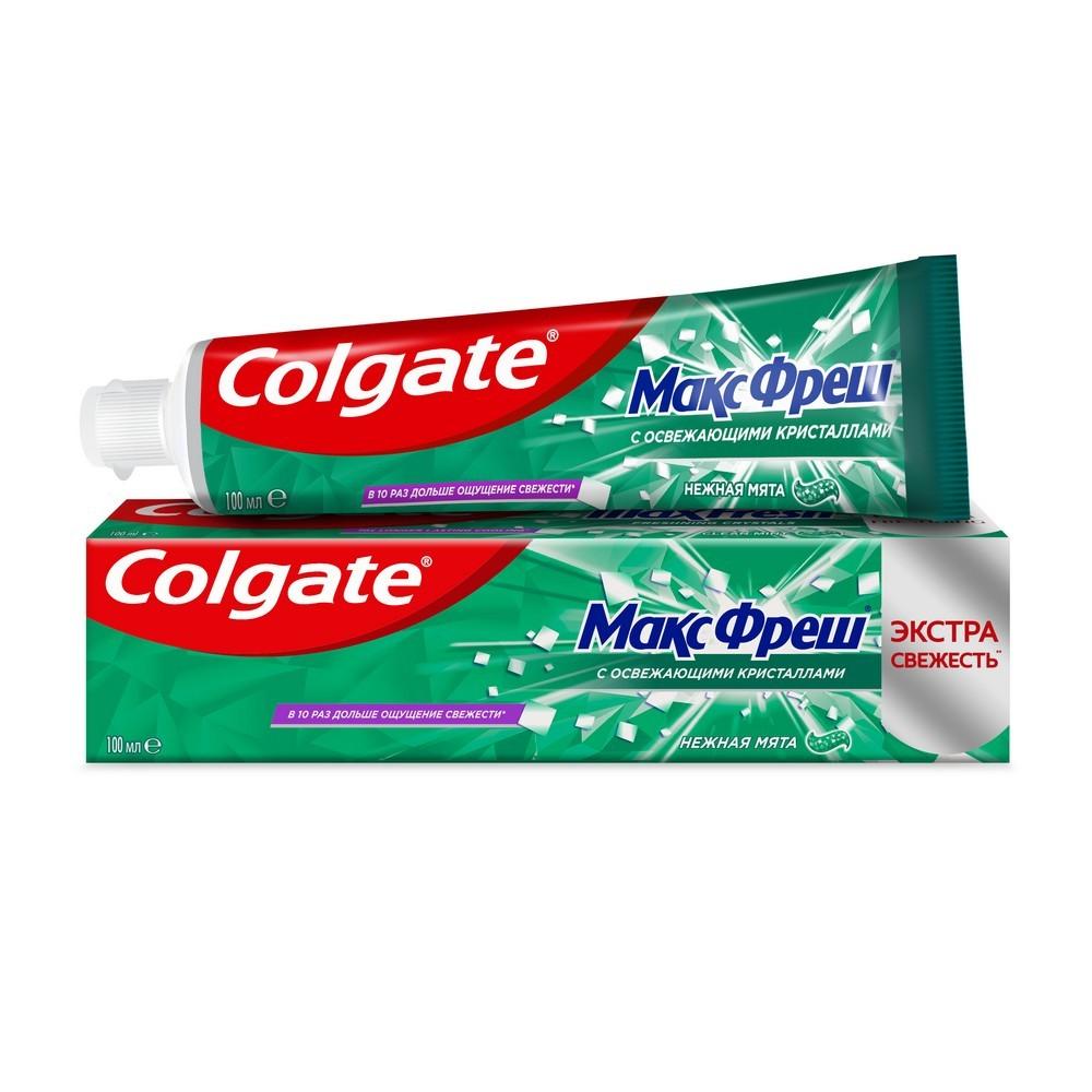 Зубная паста Colgate Макс Фреш " Нежная мята " с освежающими кристаллами 100мл