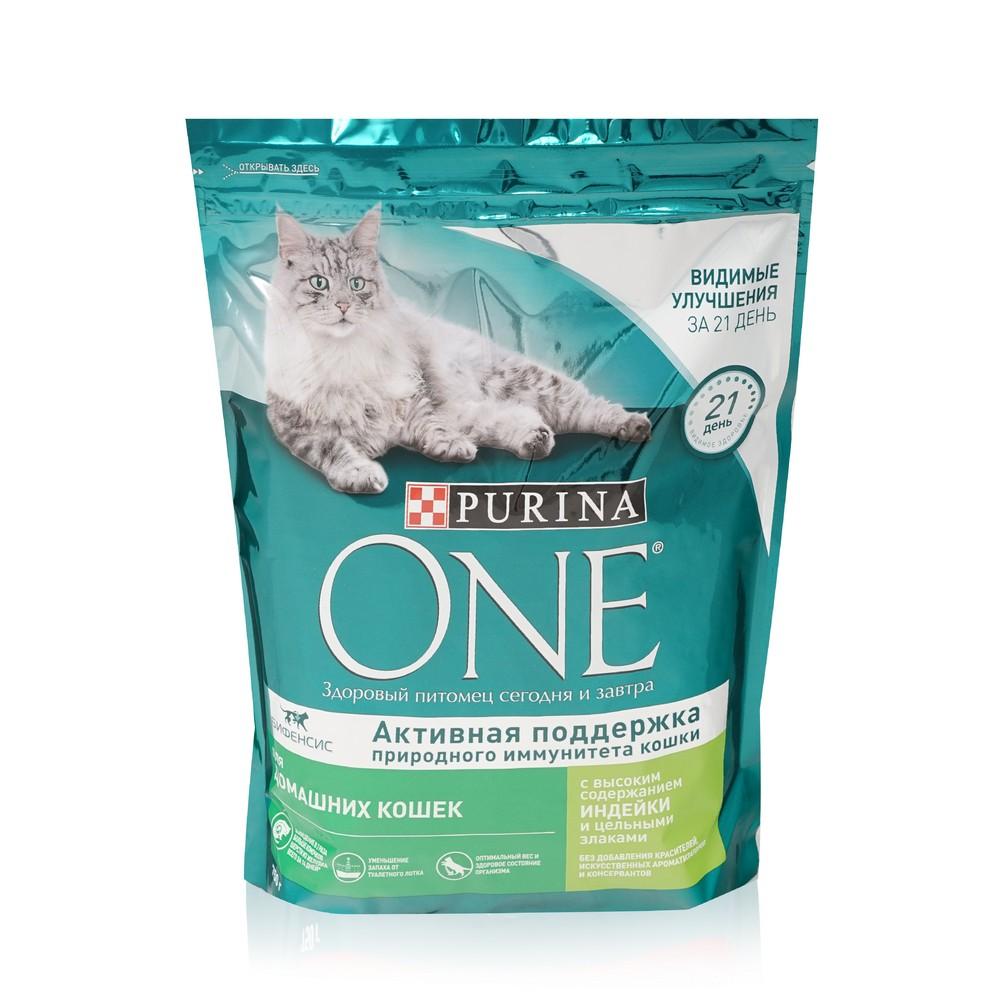 Сухой корм для домашних кошек Purina One " Индейка и цельные злаки " 750мл