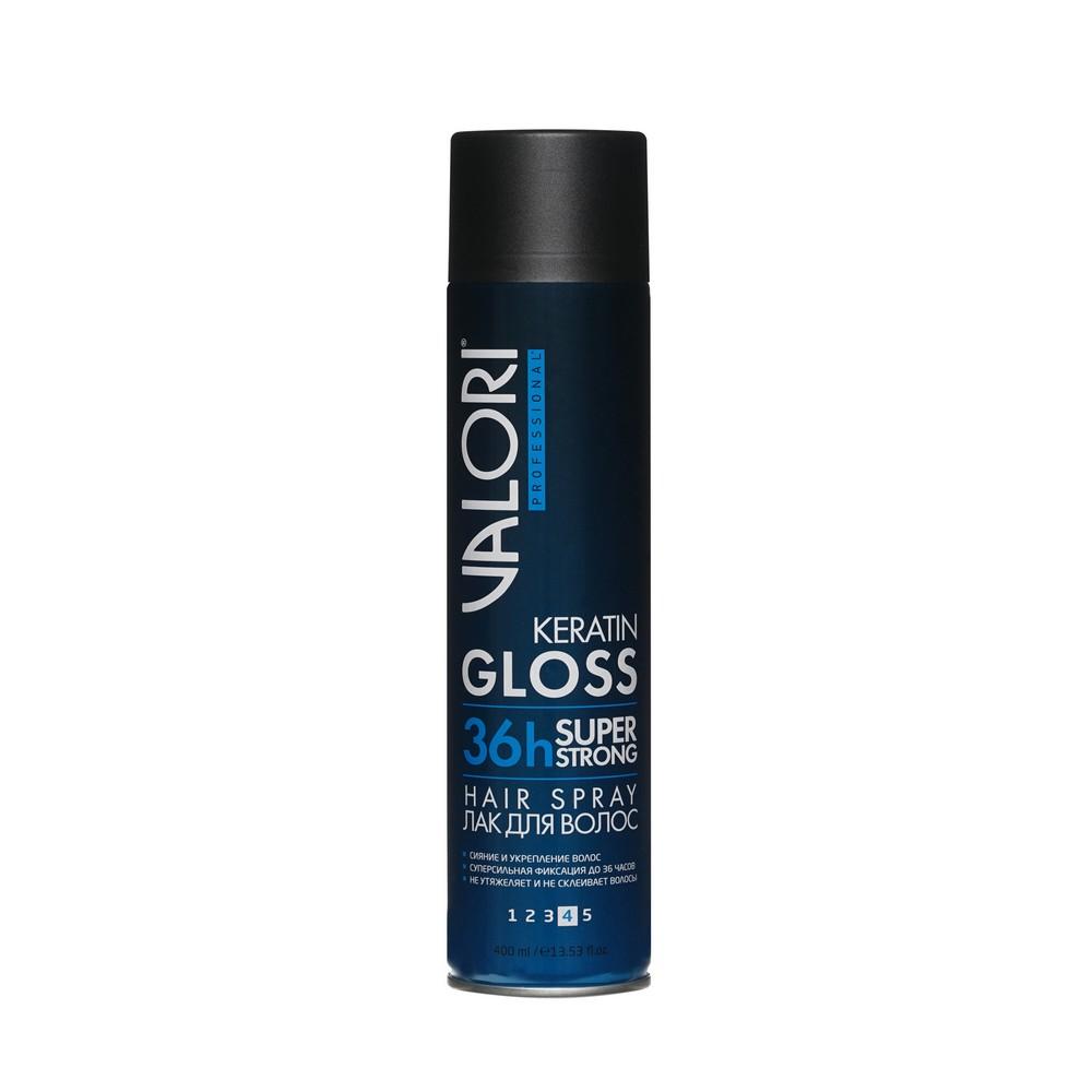 Лак для волос Valori Professional " Keratin Gloss " суперсильная фиксация (4) 400мл