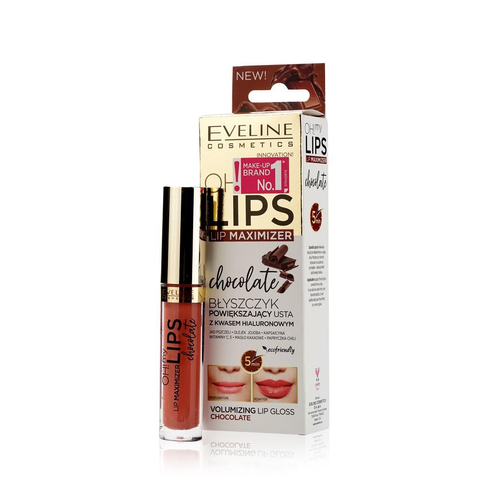 Блеск для увеличения объёма губ Eveline Oh! My Lips Maximizer Chocolate 4,5мл