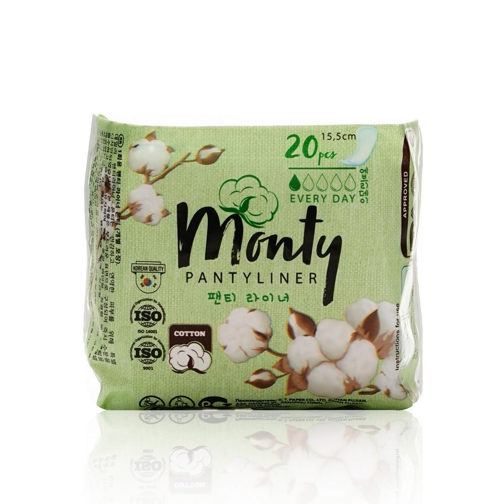 Ежедневные прокладки Monty Pantyliner в индивидуальной упаковке , 20шт