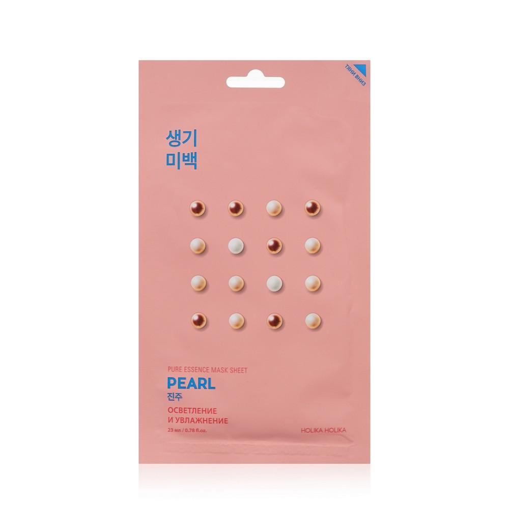 Holika Holika | Тканевая маска Holika Holika для лица " Pure Essence Mask Sheet Pearl " осветляющая , с экстрактом жемчуга 23мл