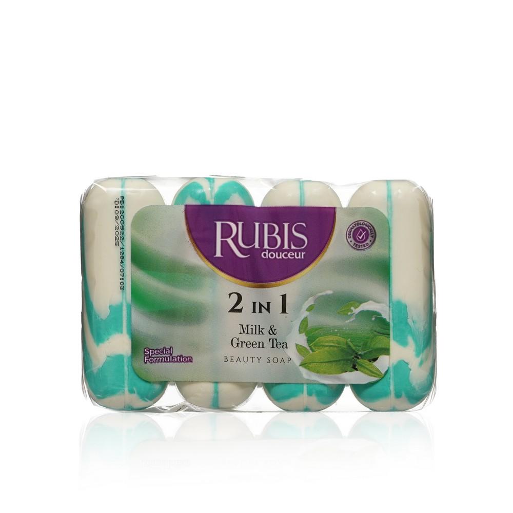 Мыло туалетное Rubis " Milk & Green Tea " 4*90г