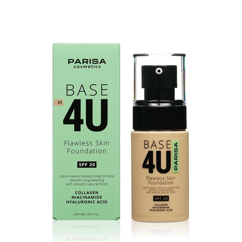 Тональный крем для лица Parisa Cosmetics Base 4U 21 Бежевый 60мл