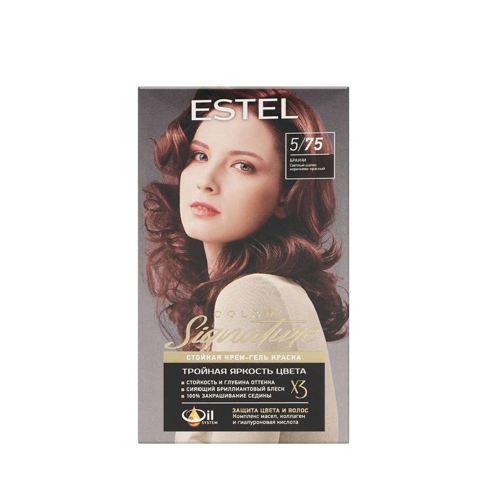 Стойкая крем-гель краска для волос Estel Color Signature 5/75 Брауни