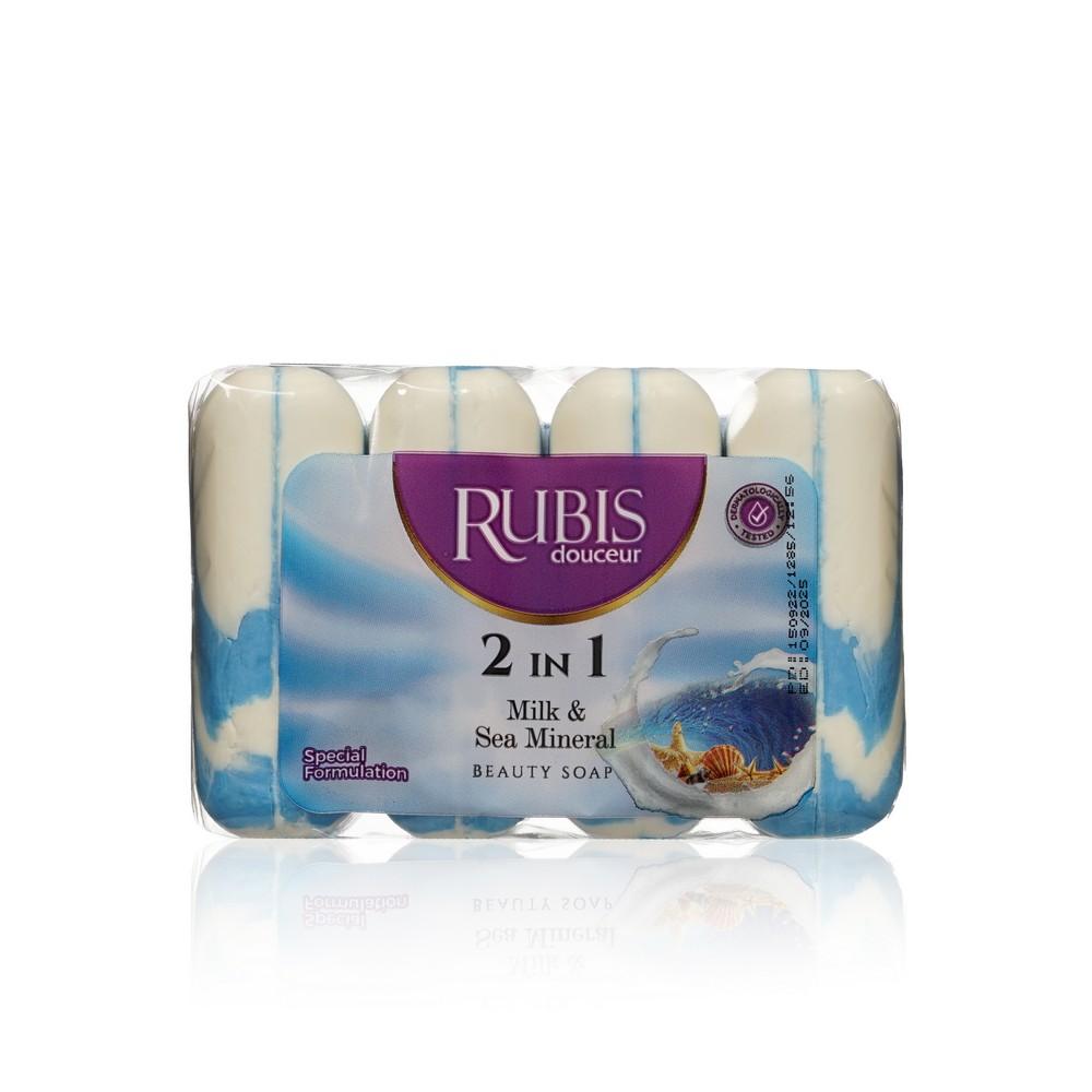Мыло туалетное Rubis " Milk & Sea Mineral " 4*90г